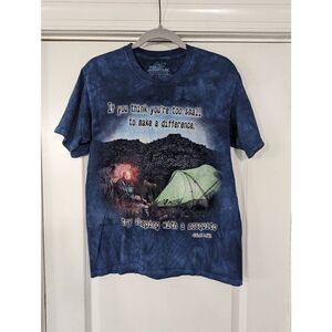 The Mountain Mosquito T-shirt size Small blue tie dye dali llama quote S/S
